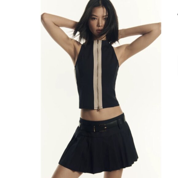 Brand New By Anthropologie Mock-Neck Moto Tank - Picture 4 of 6